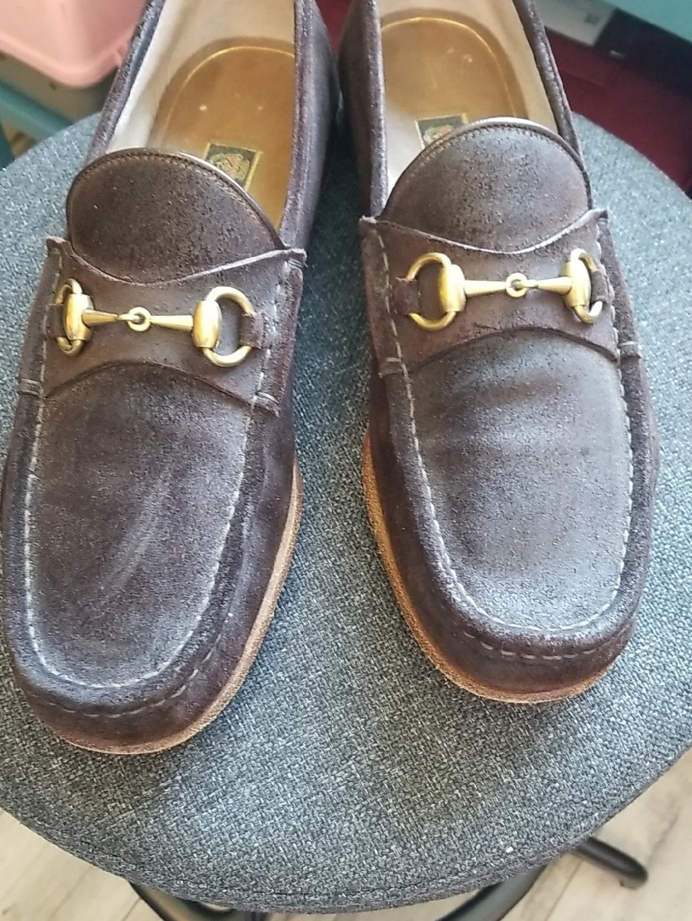 Gucci Suede Loafers Mens Size 9.5 Made In Italy EUC